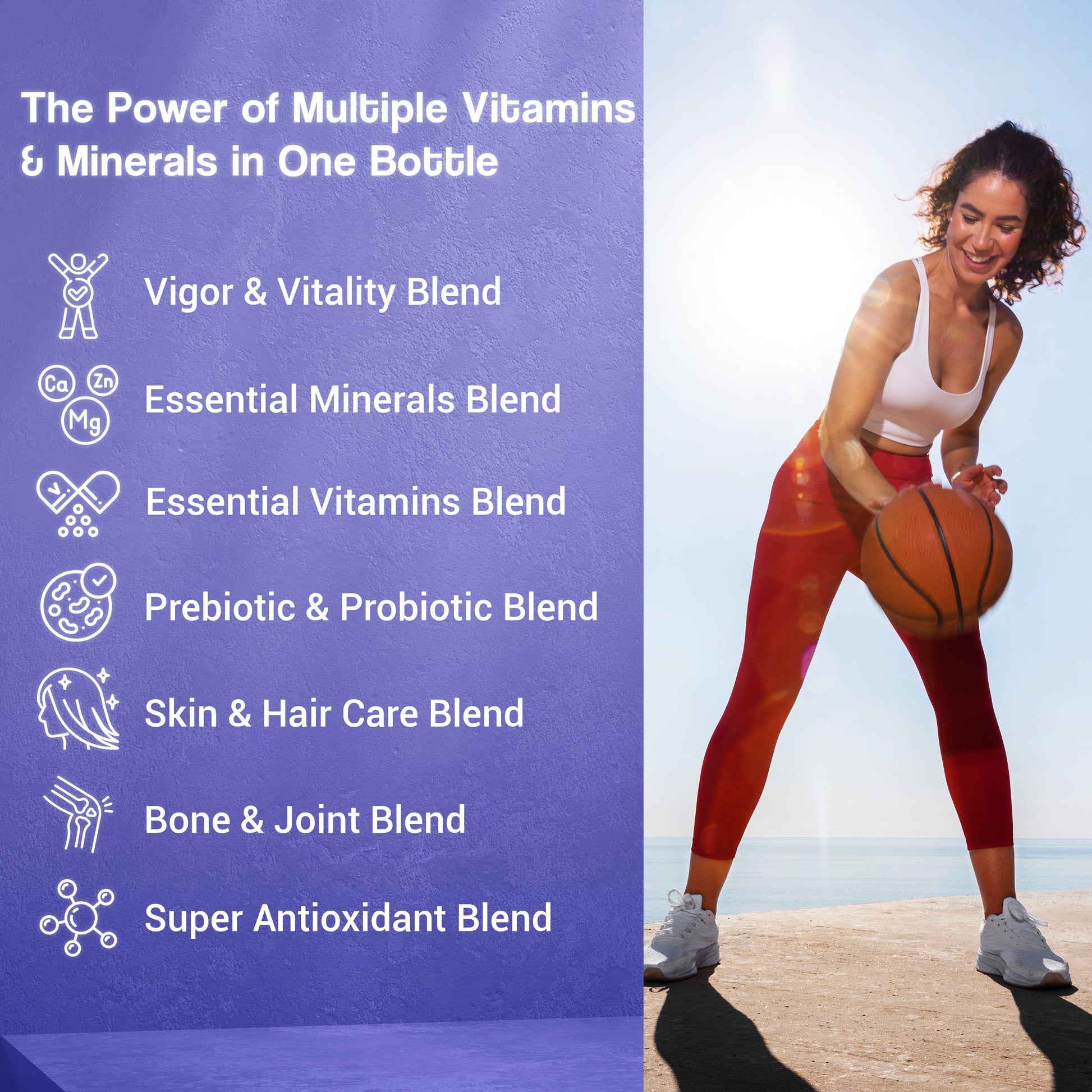Health Veda Organics Multivitamin Tablets with Probiotics for both Men & Women 