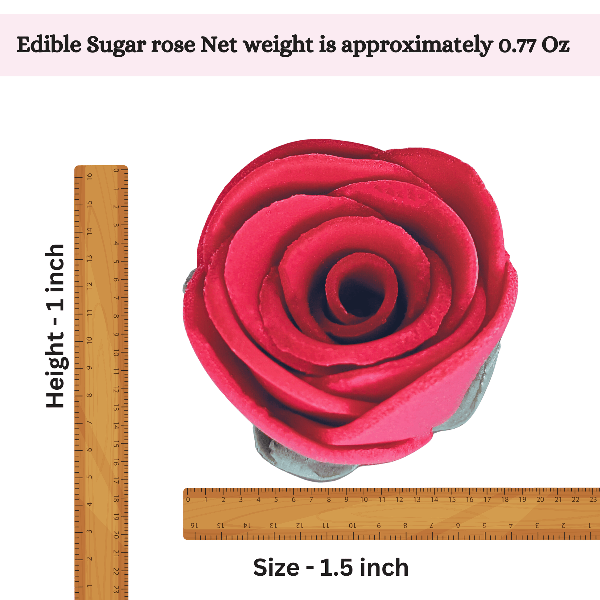 Confect Crimson Pink | Edible Sugar Roses Topper