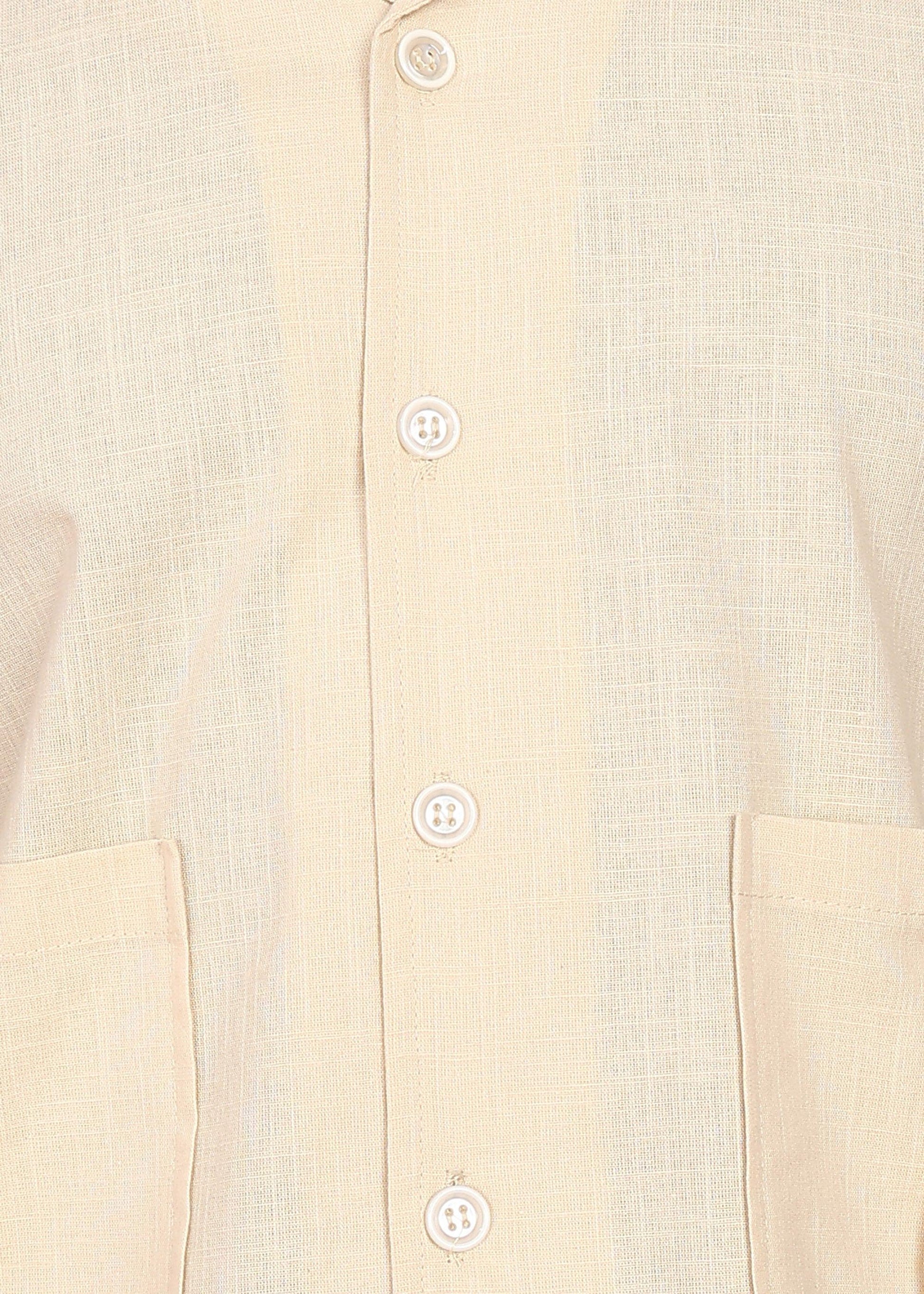 Fabmade Regular Fit Plain Shirt Otago - Beige