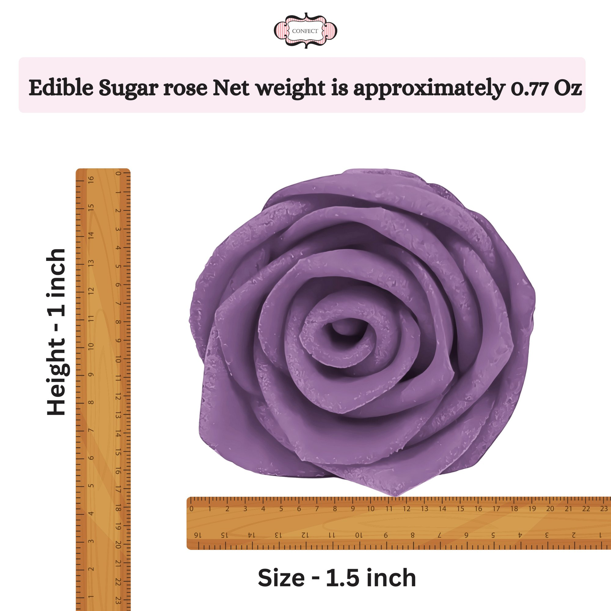 Confect True Purple | Edible Sugar Roses Topper