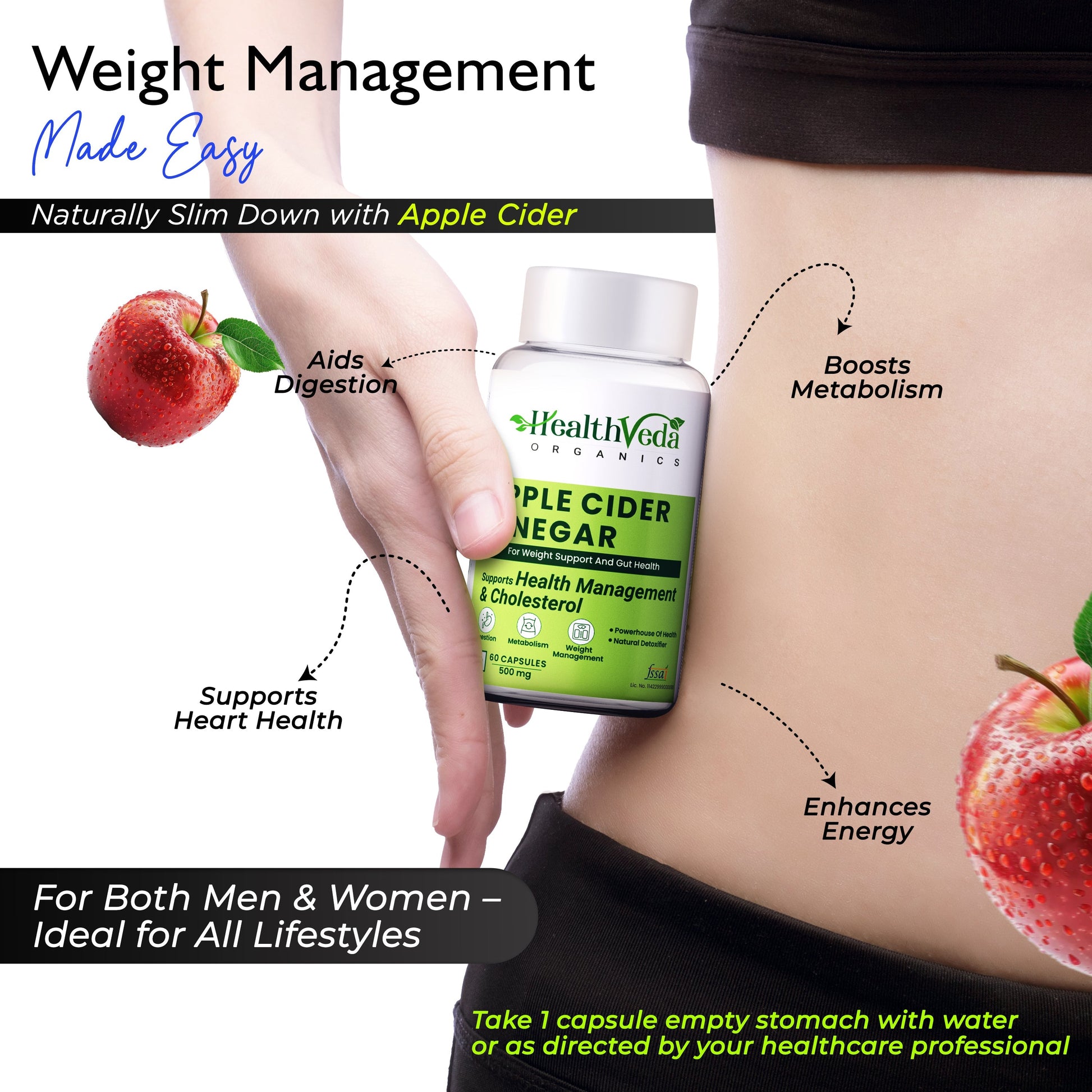 Health Veda Organics Apple Cider Vinegar Supplements Capsules Health Veda Organics