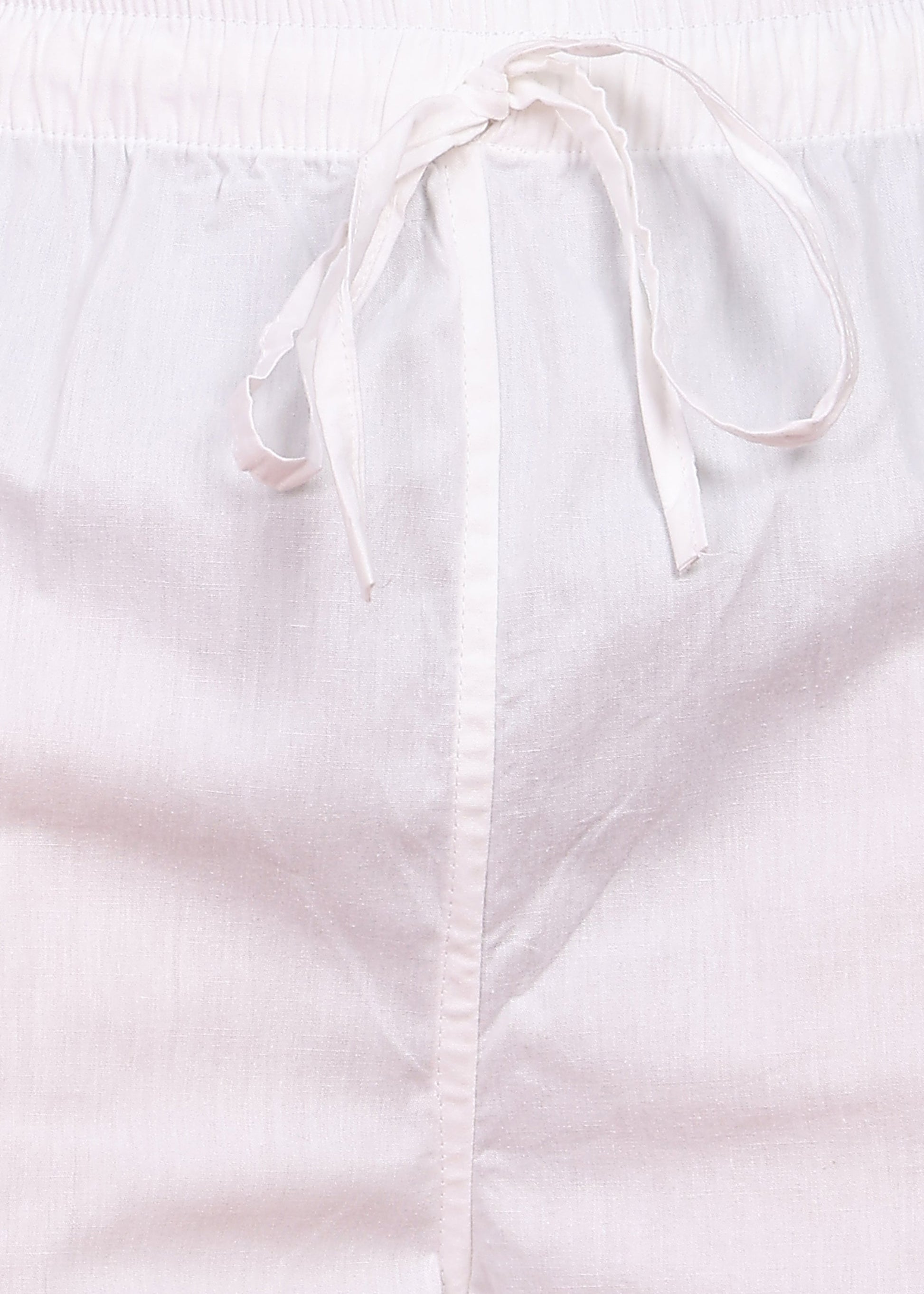 Fabmade Men’S Whitte Linen Drawstring Pyjama