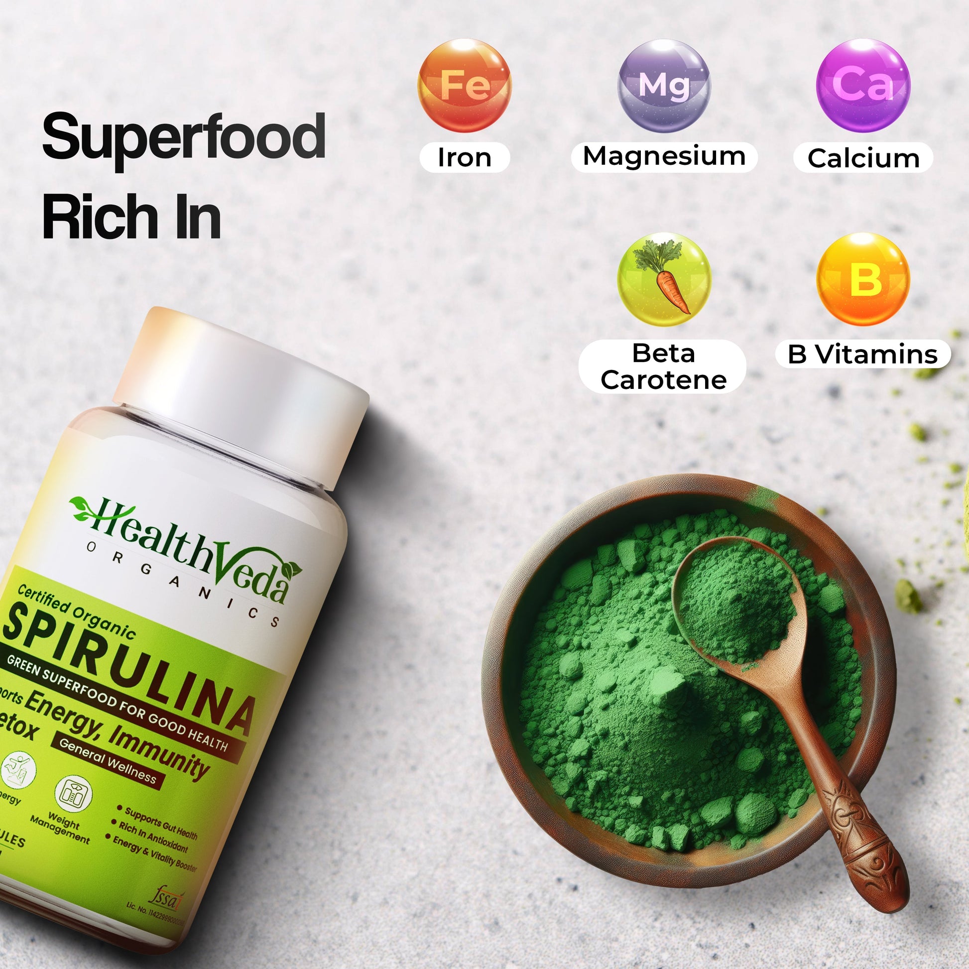 Health Veda Organics Spirulina Capsules Health Veda Organics