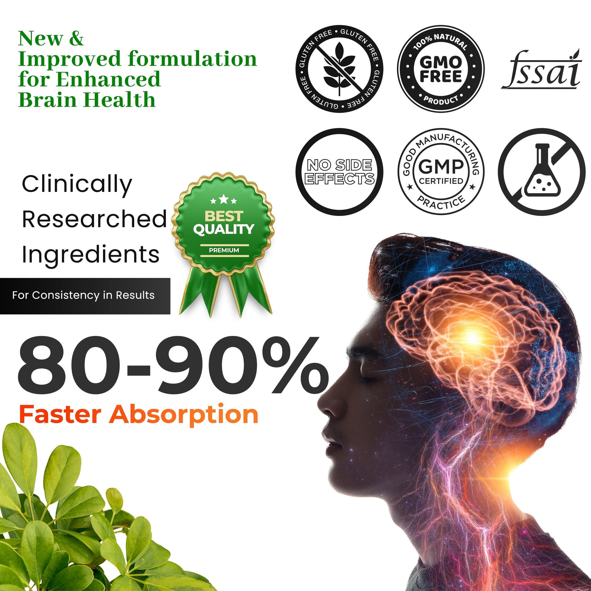 Health Veda Organics Plant Based Brain Booster Capsules 