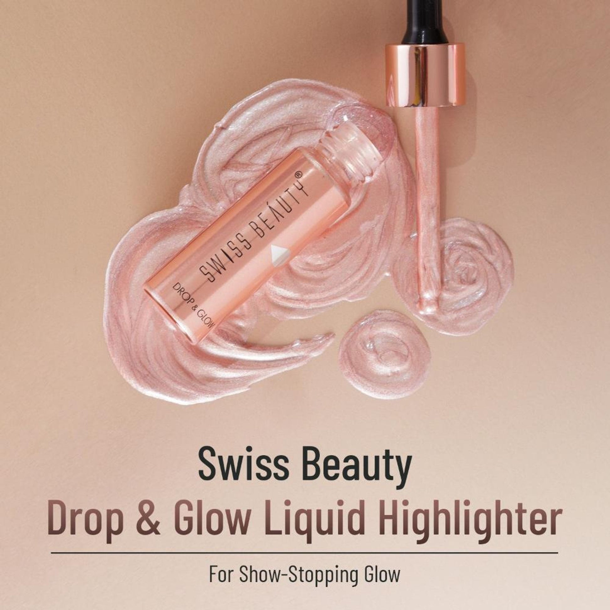 Swiss Beauty Drop and Glow Liquid Highlighter , Shimmer Shine , Dewy Finish - 03 Metal