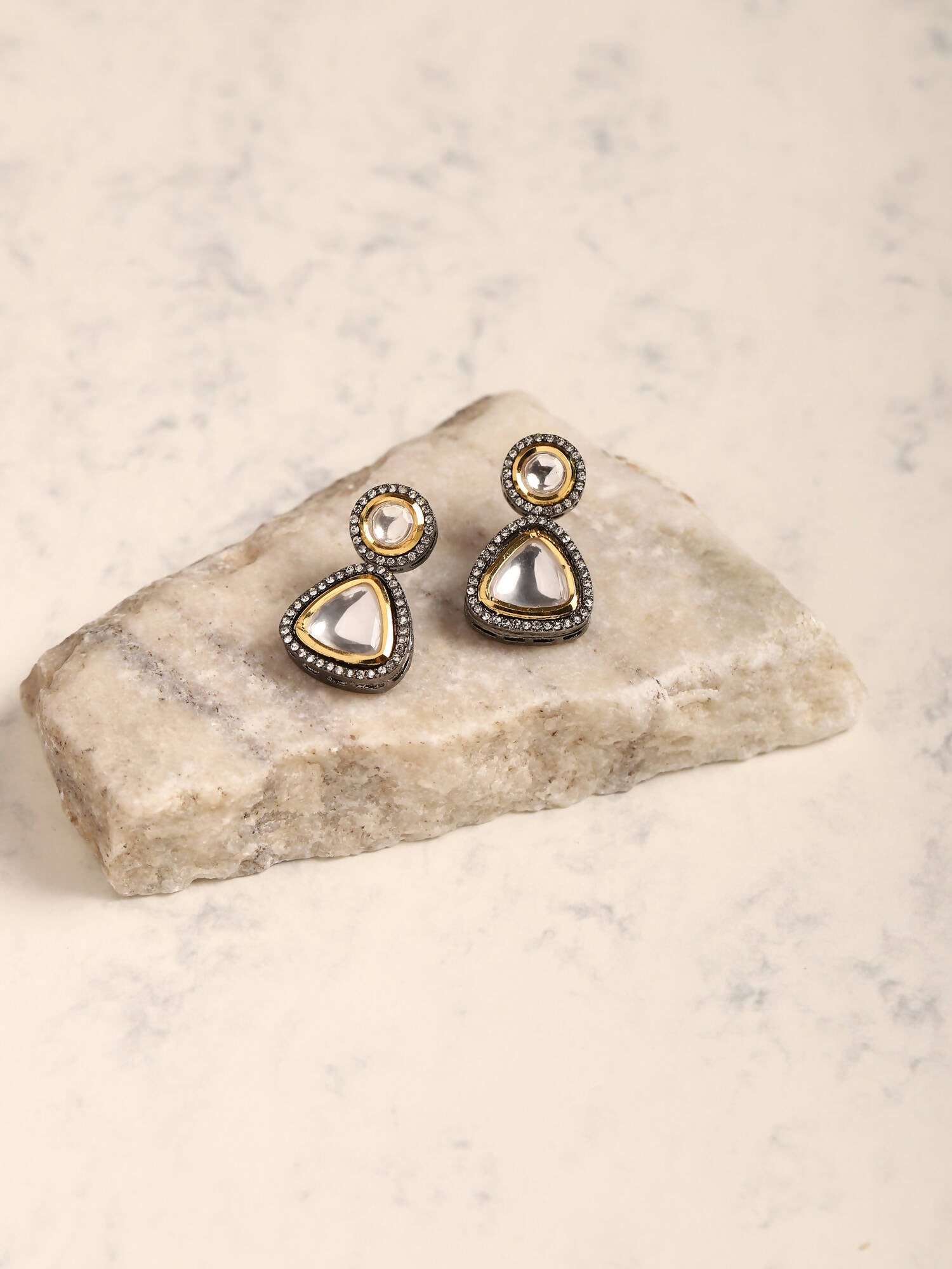 Silver-Plated Contemporary Drop Earrings - Ruby Raang - Grab2buy