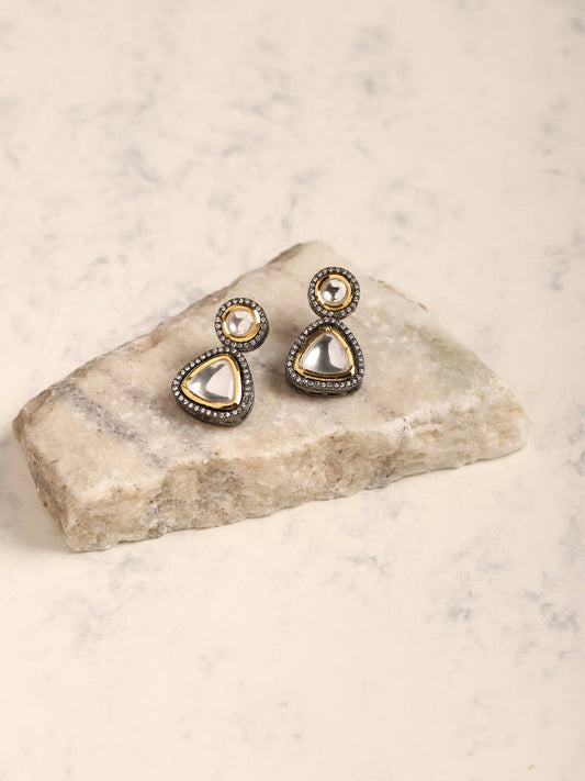 Silver-Plated Contemporary Drop Earrings - Ruby Raang - Grab2buy