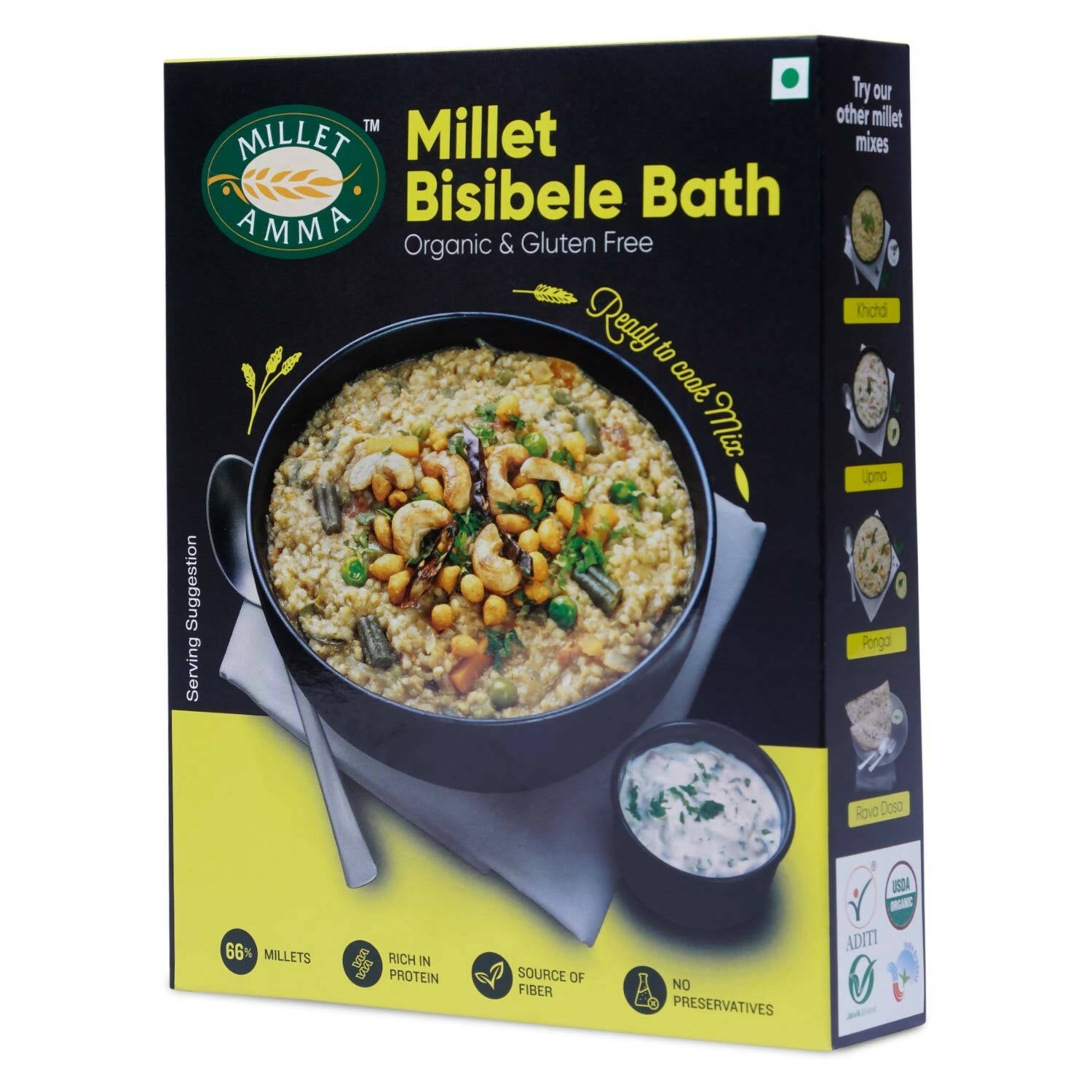 Millet Amma Organic Millet Bisibele Bath Mix - Grab2buy