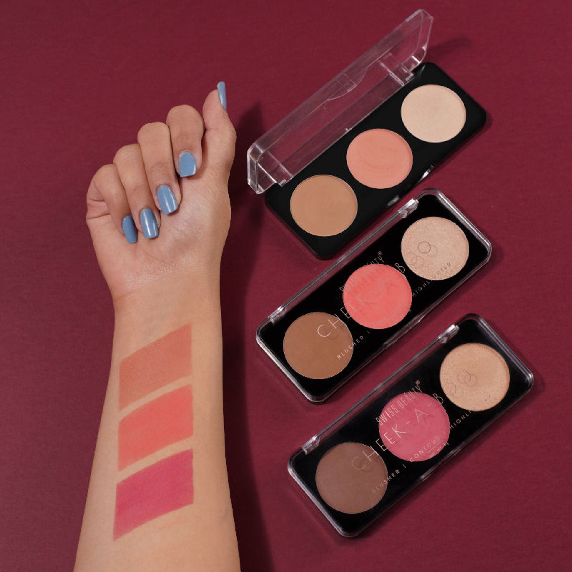 Swiss Beauty Cheek-A-Boo 3 In One Blushe Contour And Highlighter - 2