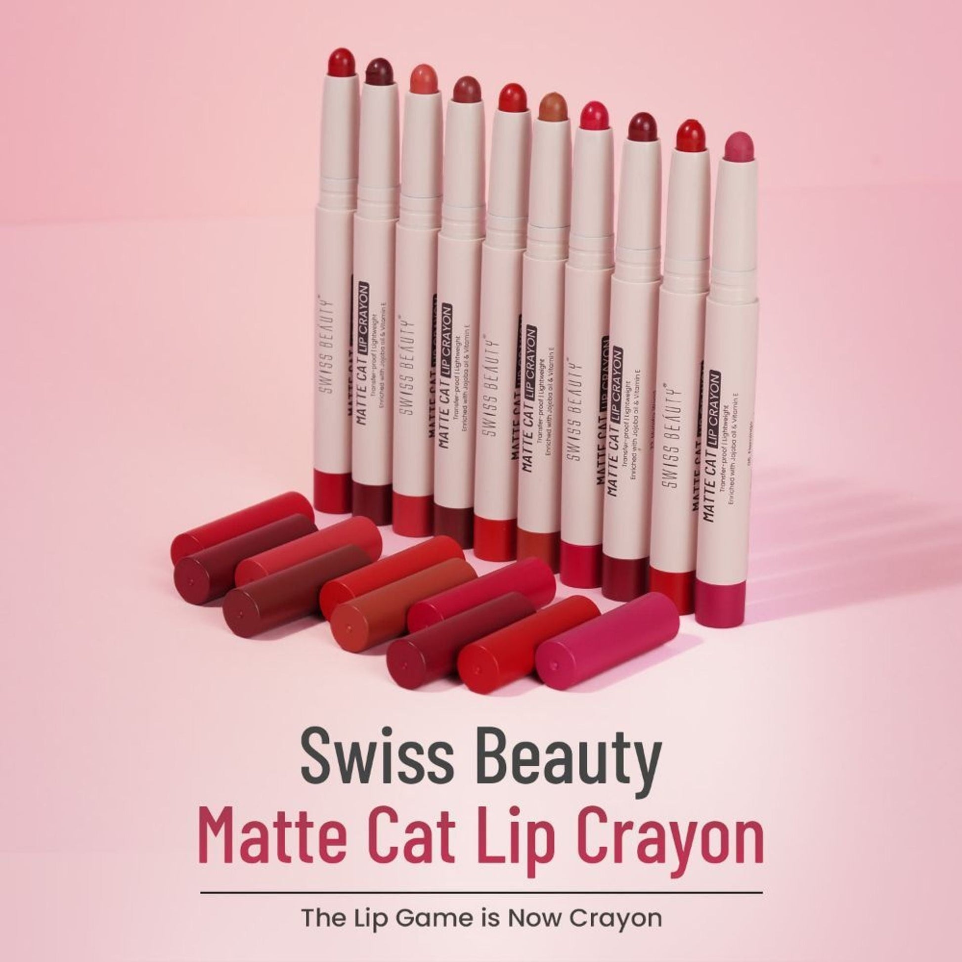 Swiss Beauty Non Transfer Matte Cat Lip Crayon - Spiced-Coral