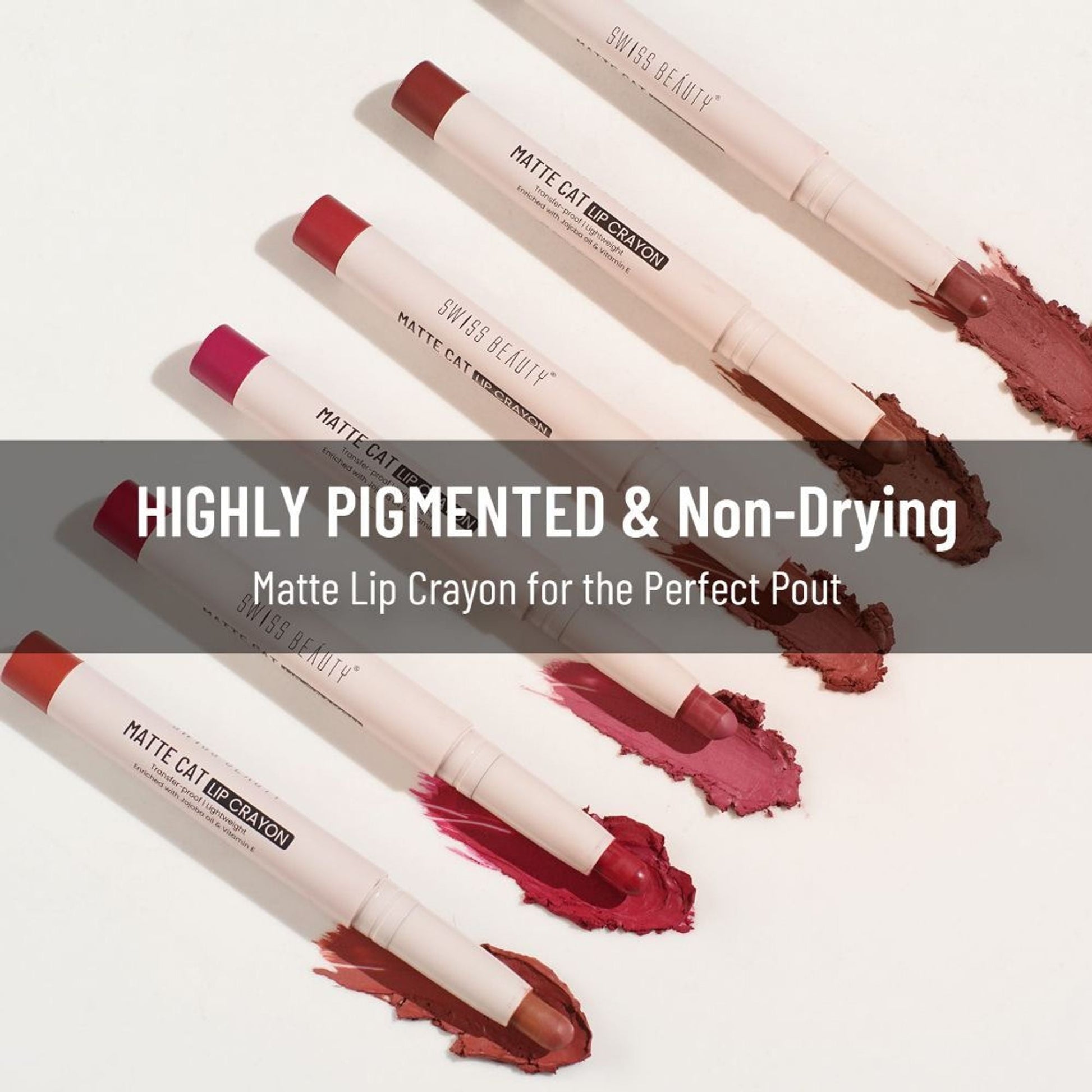 Swiss Beauty Non Transfer Matte Cat Lip Crayon - Cushy Evening