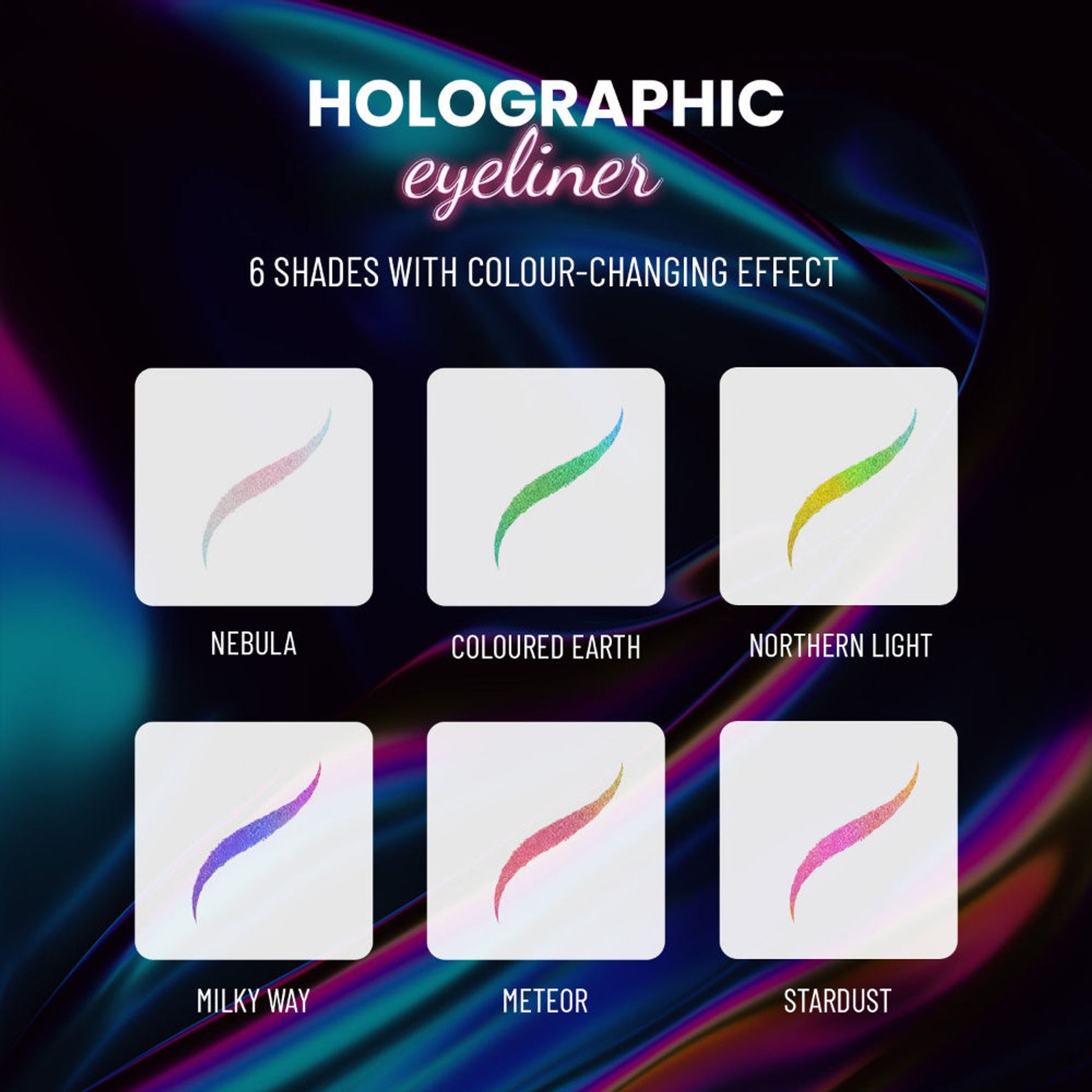 Swiss Beauty Holographic Eyeliner , Multi Chrome Effect , Water -Proof ,Smudge Proof - 3 Stardust