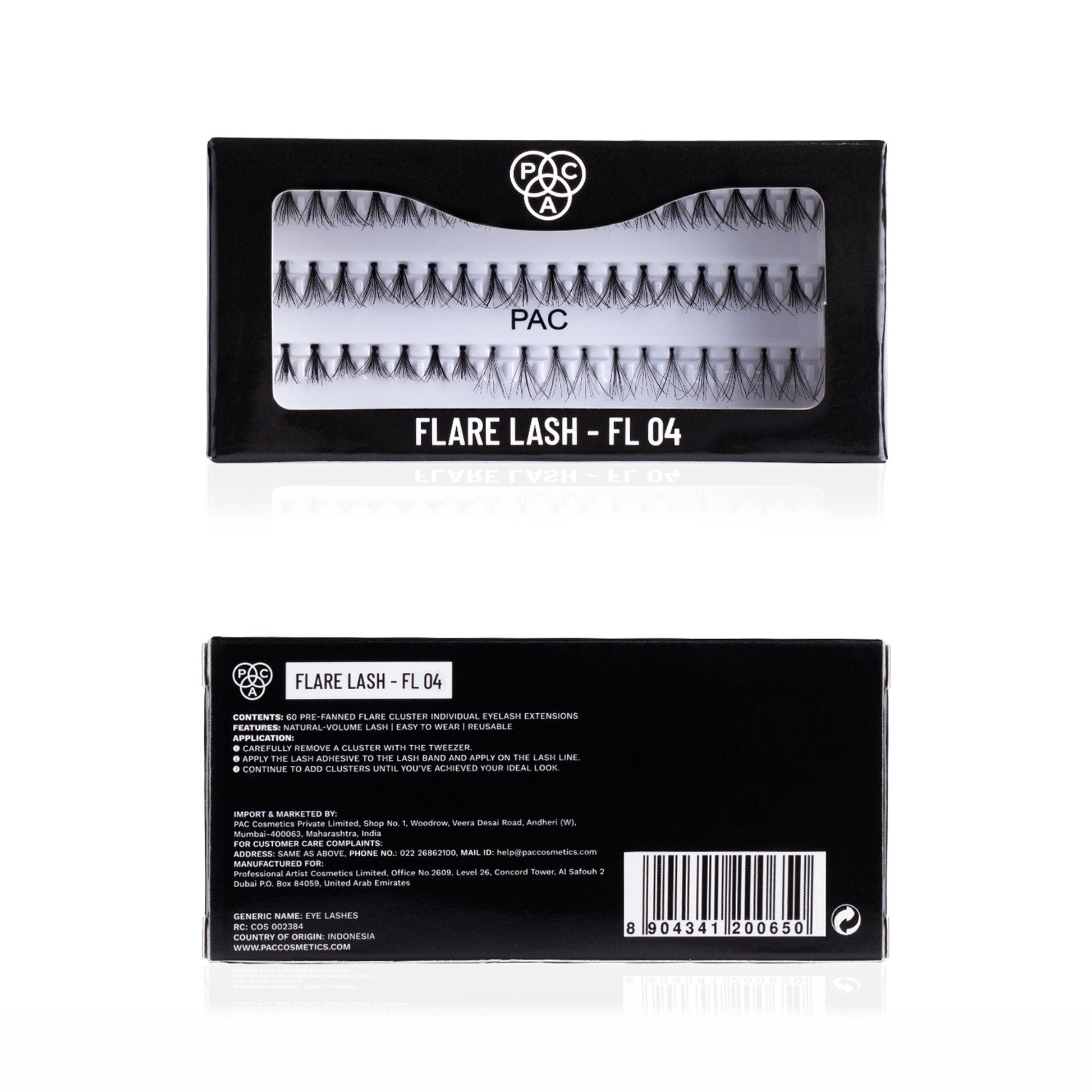PAC Studio Flare Lash FL4 - Natural Cluster Lashes with Short, Long & Thick Strands for Versatile Looks
