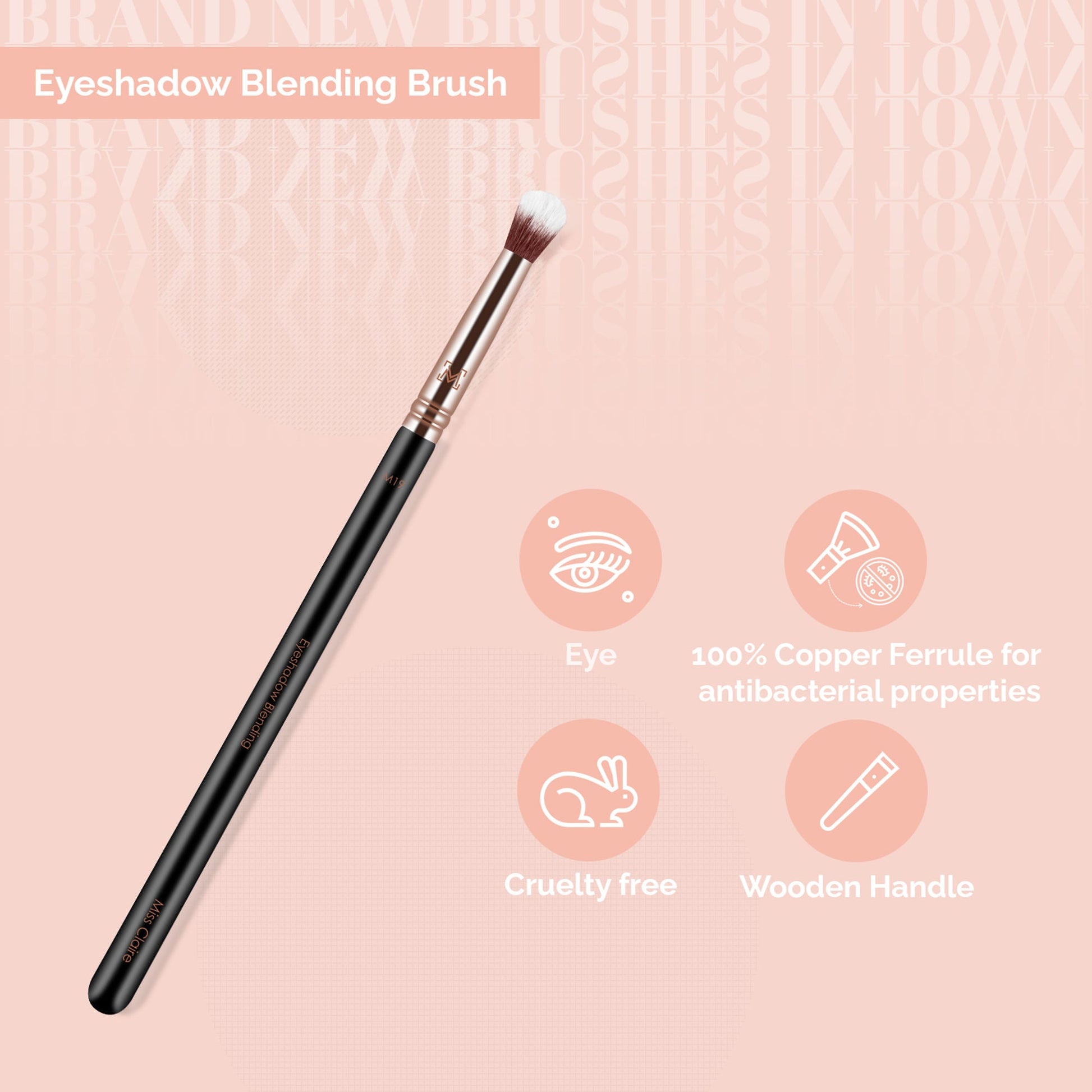 Miss Claire M19 - Eyeshadow Blending Brush - Rose Gold