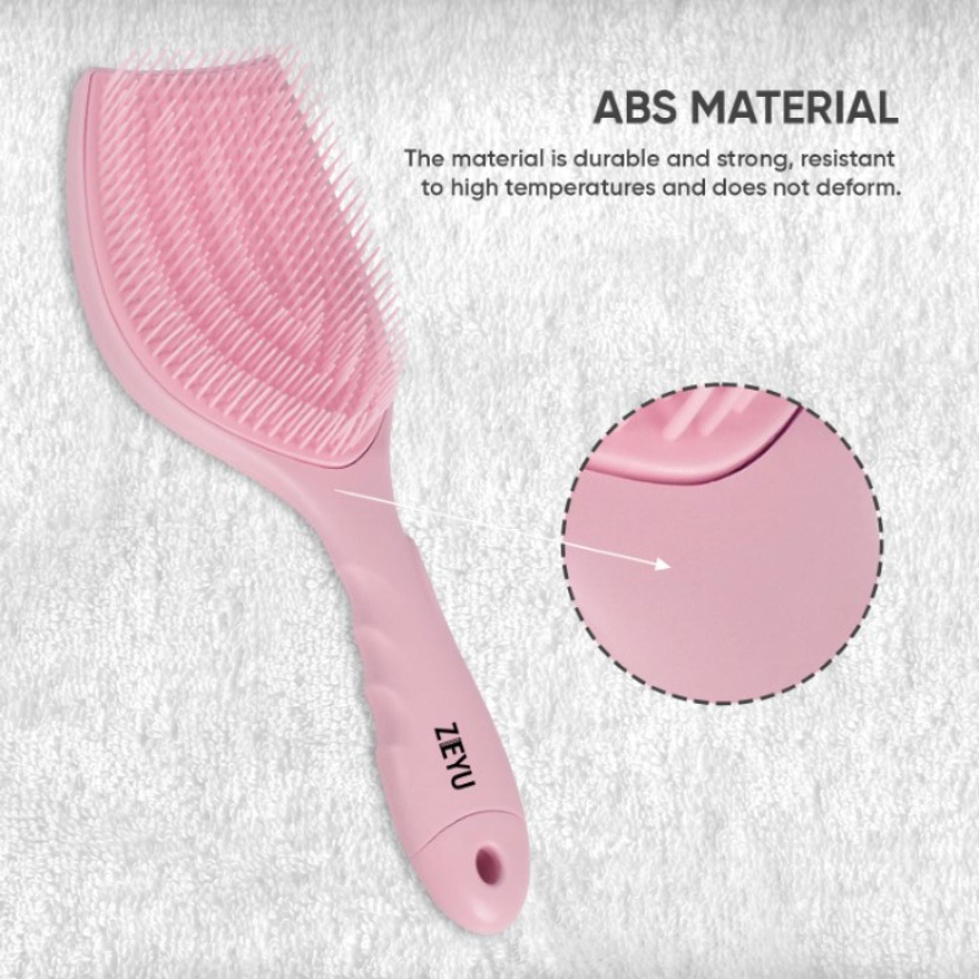 ZEYU Detangler Hairbrush with Removable Cleaning Brush - Pink  Grab2Buy ZEYU Grab2Buy
