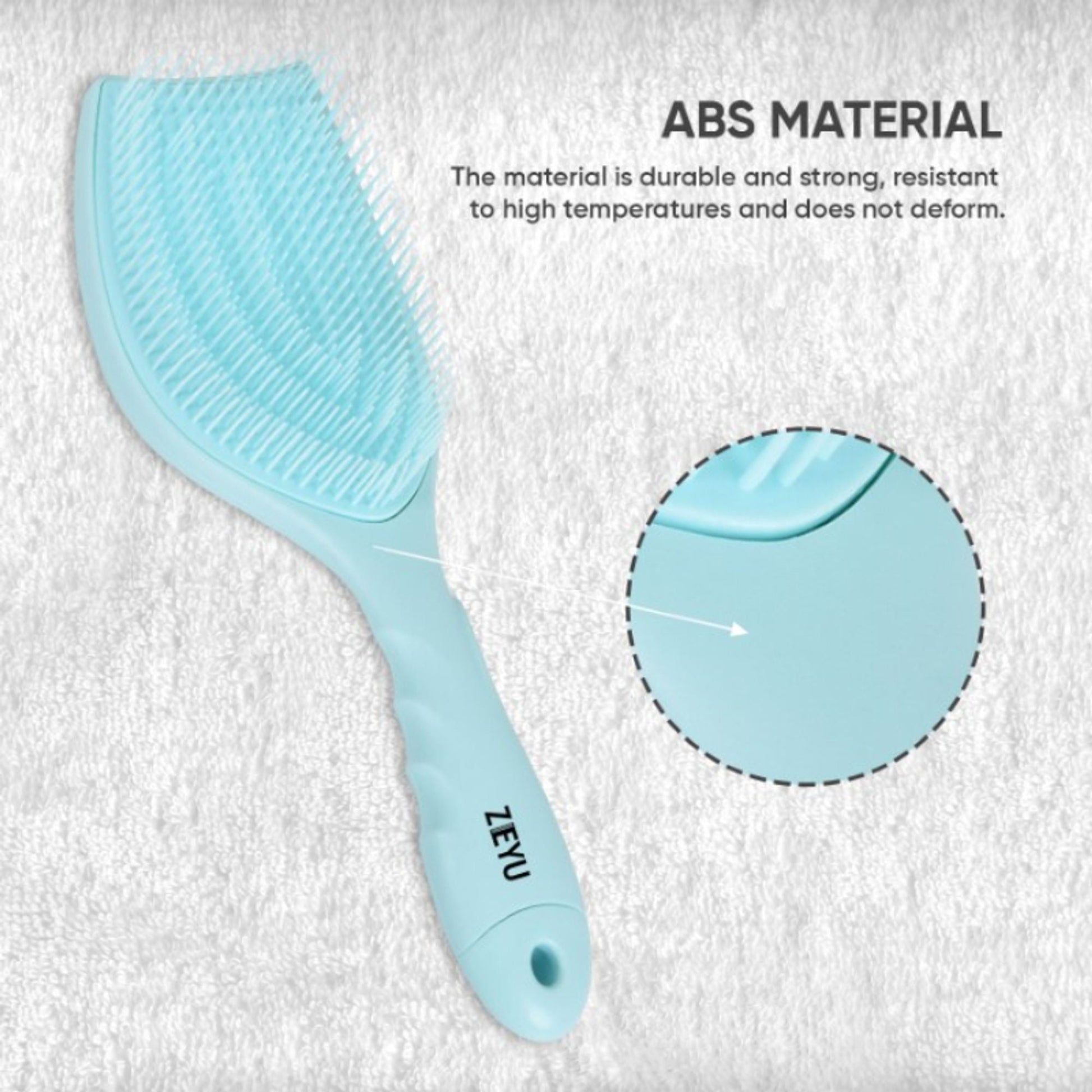 ZEYU Detangler Hairbrush with Removable Cleaning Brush - Blue  Grab2Buy ZEYU Grab2Buy