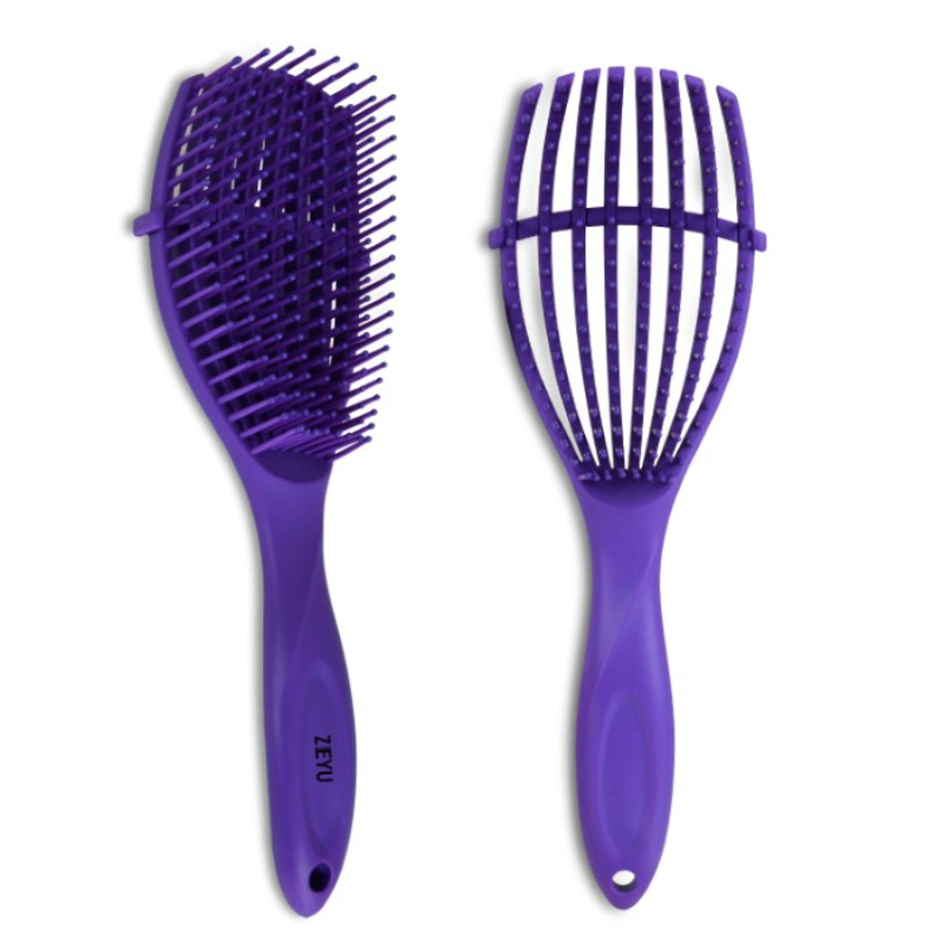 ZEYU Detangler Hairbrush for Curly Hair – 8-Row Flexible & Soft Nylon Bristles- Blue  Grab2Buy ZEYU Grab2Buy