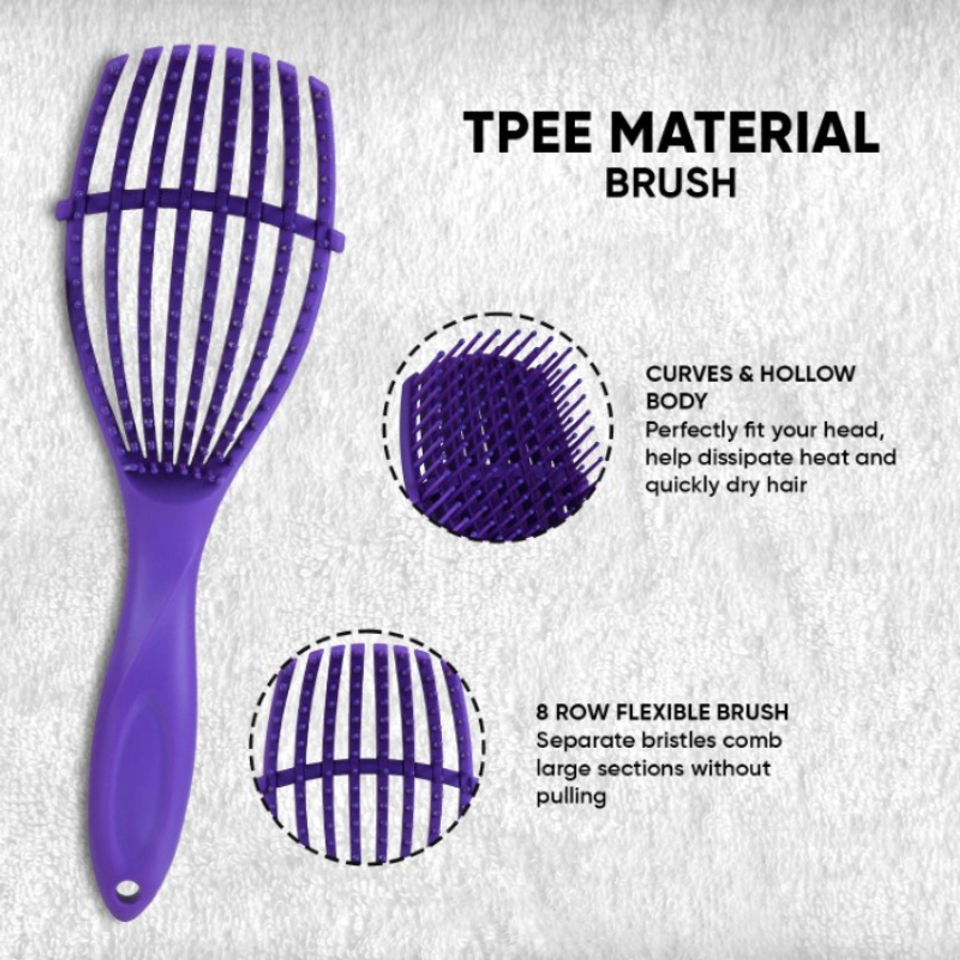 ZEYU Detangler Hairbrush for Curly Hair – 8-Row Flexible & Soft Nylon Bristles- Blue  Grab2Buy ZEYU Grab2Buy