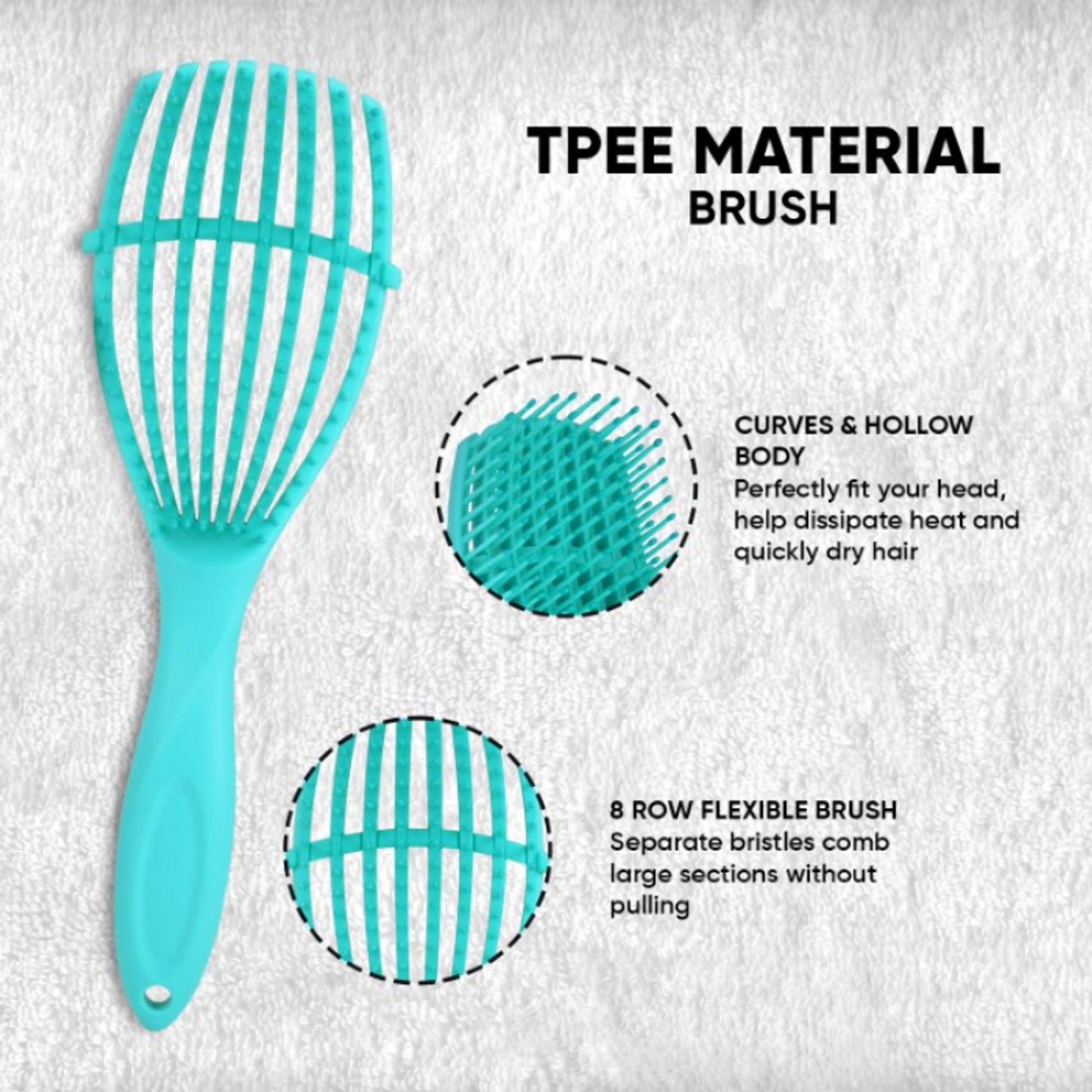 ZEYU Detangler Hairbrush for Curly Hair – 8-Row Flexible & Soft Nylon Bristles - Green  Grab2Buy ZEYU Grab2Buy