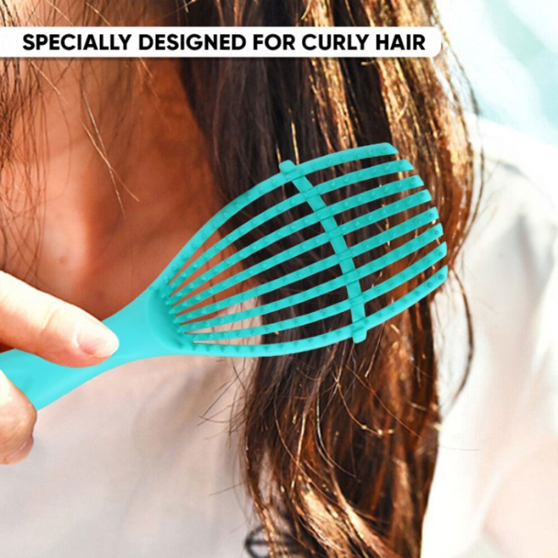 ZEYU Detangler Hairbrush for Curly Hair – 8-Row Flexible & Soft Nylon Bristles - Green  Grab2Buy ZEYU Grab2Buy