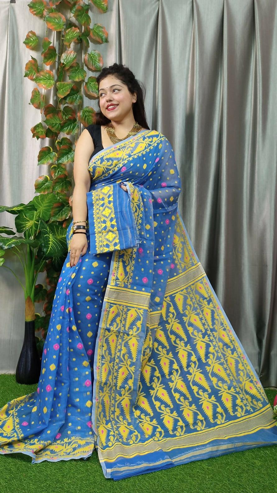 Exclusive Collection Light Blue Beautiful Jamdani Collection Grab2Buy 