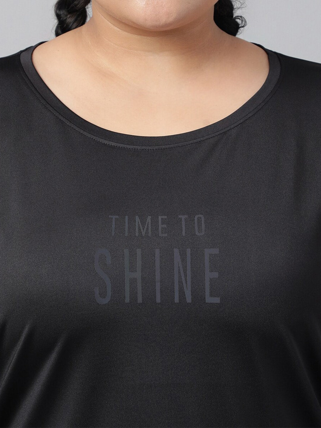 MKH Plus Size Typography Printed Dri-FIT Sports T-Shirt 
