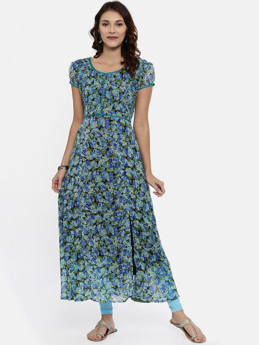 Souchii Women Printed Floral Round Neck Kurta 
