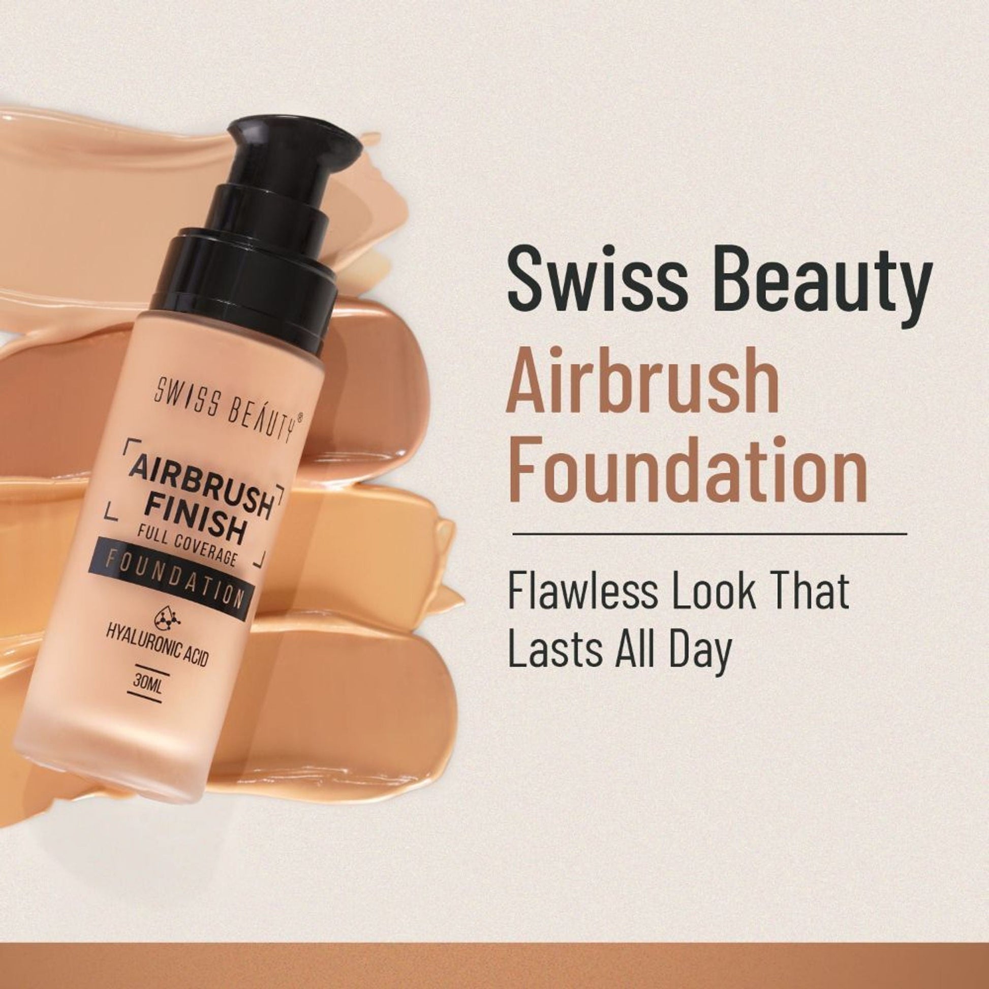Swiss Beauty Airbrush Finish Full Coverage Foundation - 4 Golden Beige