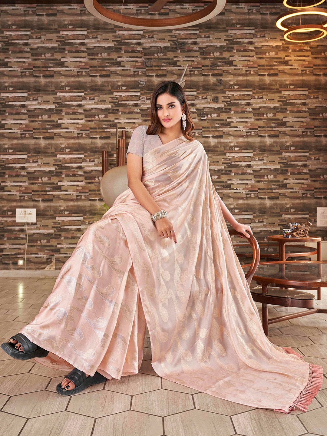 Tikhi Imli Woven Design Satin Jacquard Ready to Wear Grab2Buy 