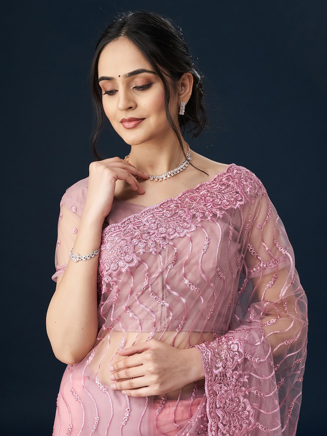 kasee Geometric Embroidered Sarees