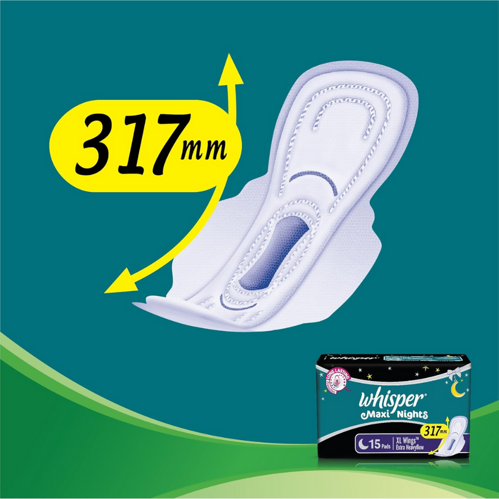 Whisper Maxi Nights Sanitary Pads for Women, XL  Grab2Buy Whisper Grab2Buy