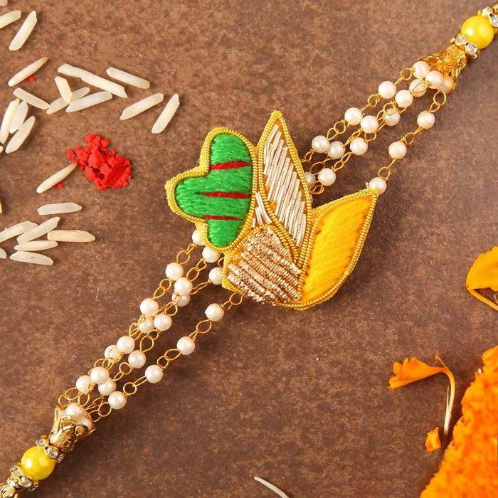 Meenakari Glimming Rakhi & Cadbury Silk Chocolates