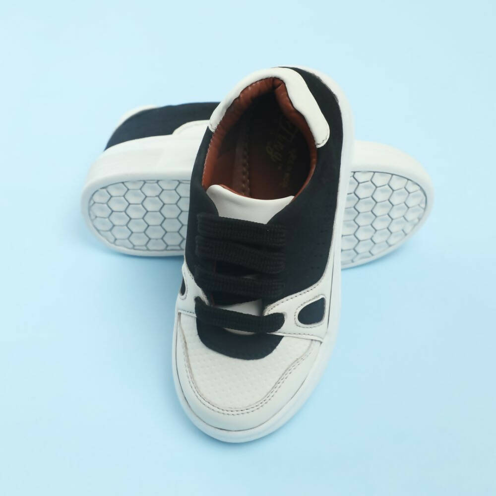 Tiny Bugs Boys Lace Up Casual Shoes - White & Black  Grab2Buy Tiny Bugs Grab2Buy