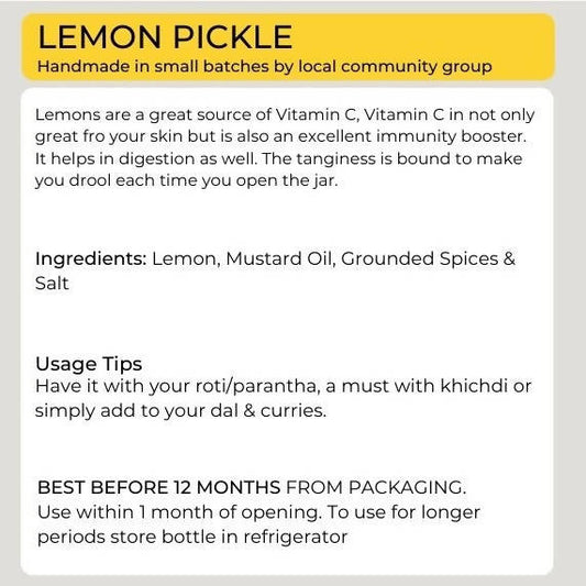 Organic Potli Raw Lemon Pickle - Grab2buy