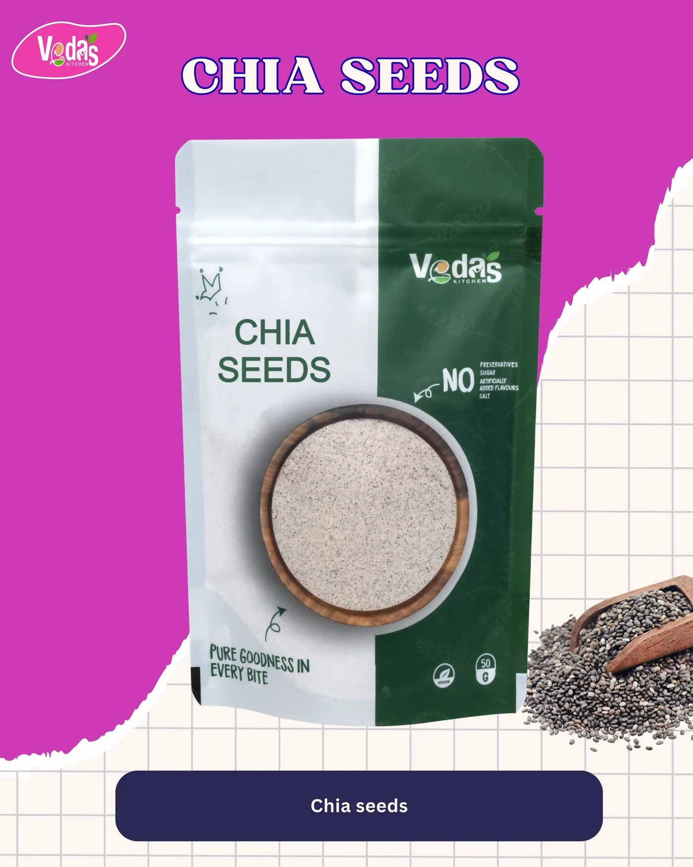Vedas Kitchen Chia Seeds  Grab2Buy Vedas Kitchen Grab2Buy