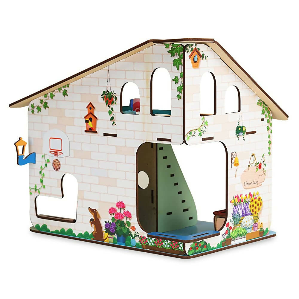 Webby Bloomvilla A Florists Home All Side Play Wooden Doll House  Grab2Buy Webby Grab2Buy