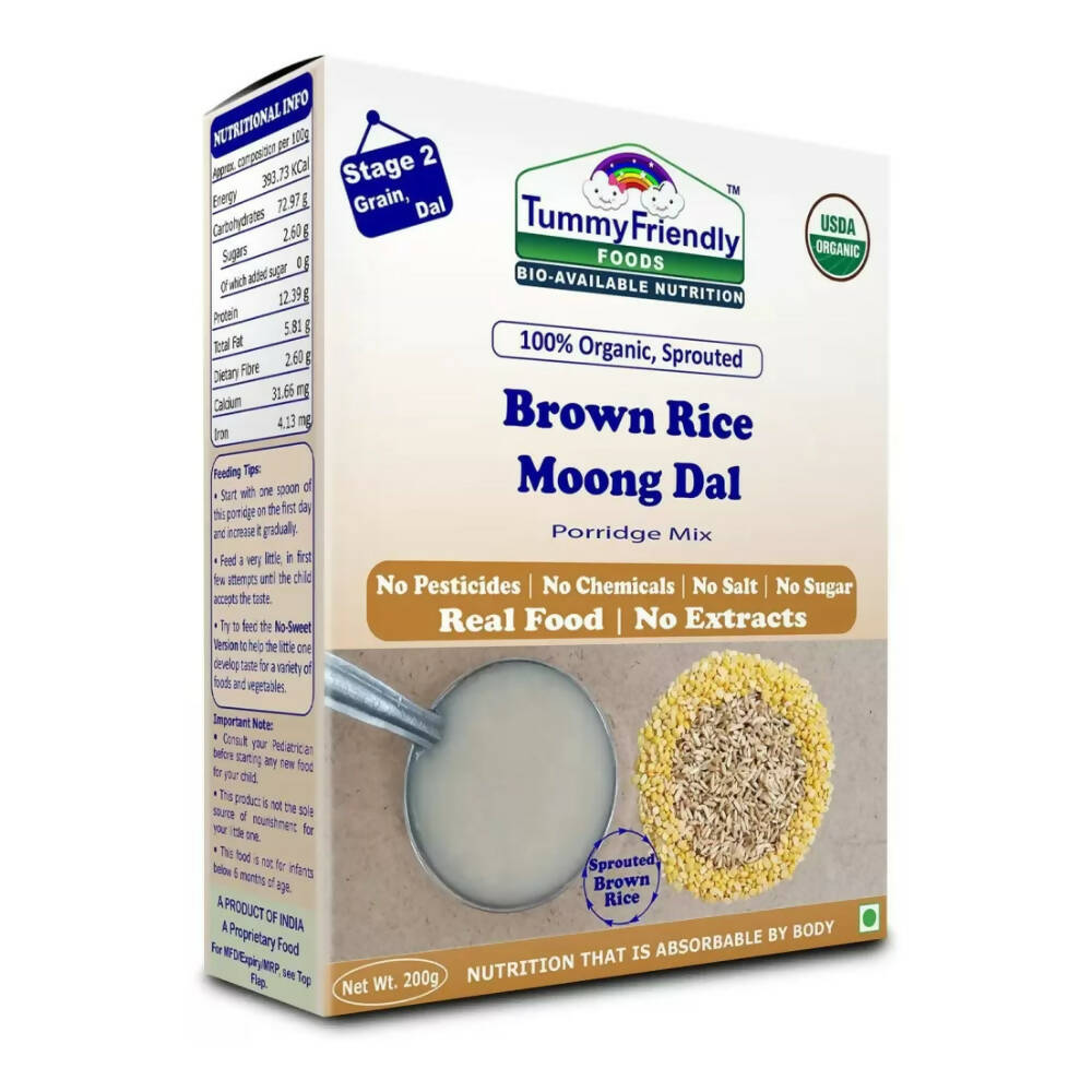 TummyFriendly Foods Organic Sprouted Brown Rice, Moong Dal Porridge Mix  Grab2Buy TummyFriendly Foods Grab2Buy