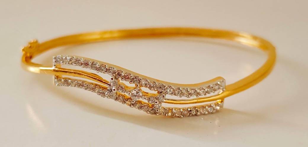 AD Bracelet With White Stone Size 2.4  Grab2Buy Mokshi Collections Grab2Buy