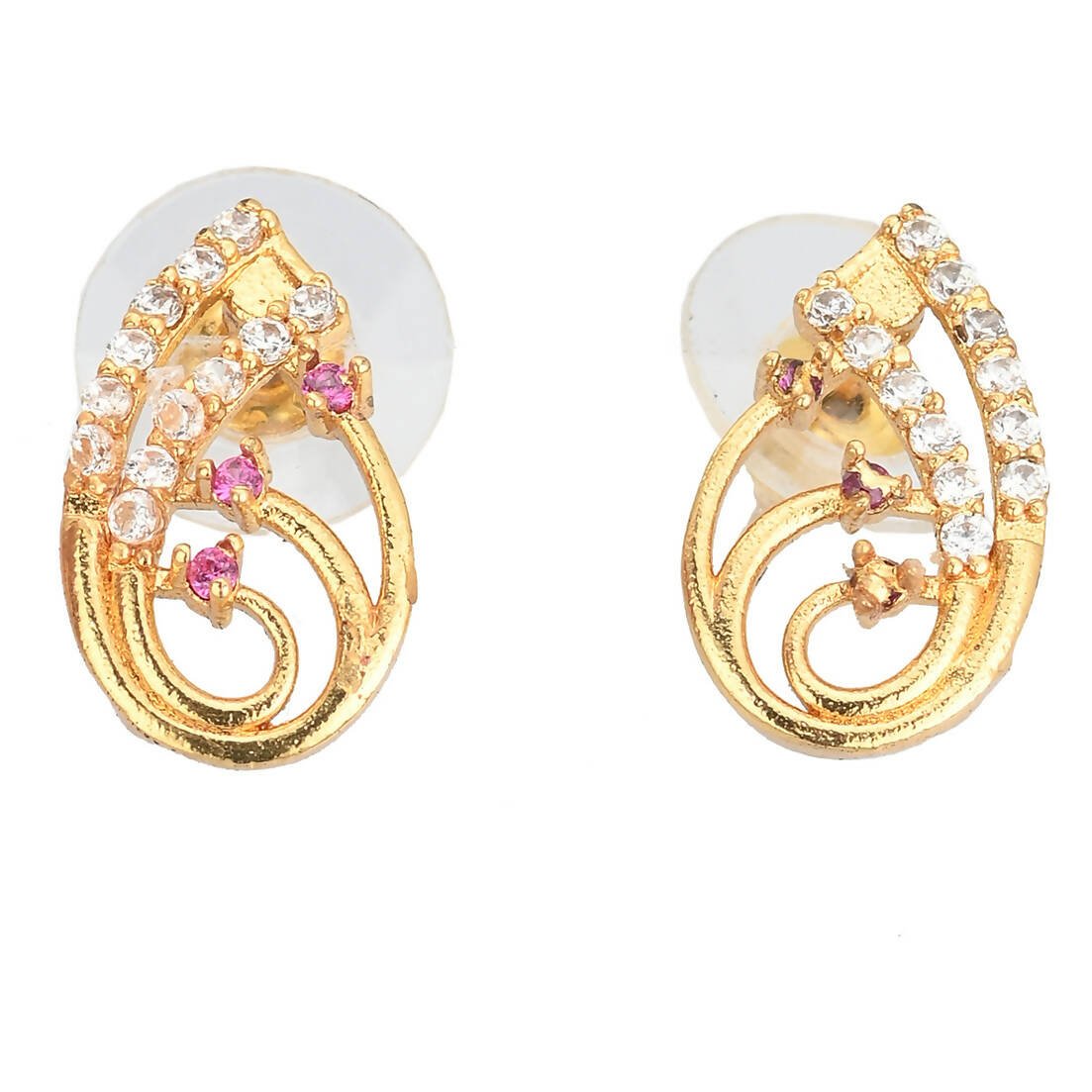 AanyaCentric Gold-Polished Short Mangalsutra Set with Earrings - Swadesiicart