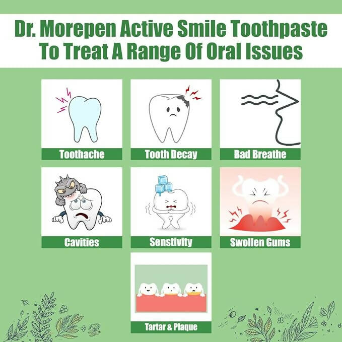 Dr. Morepen Active Smile Herbal Toothpaste with Neem, Clove & Menthol 