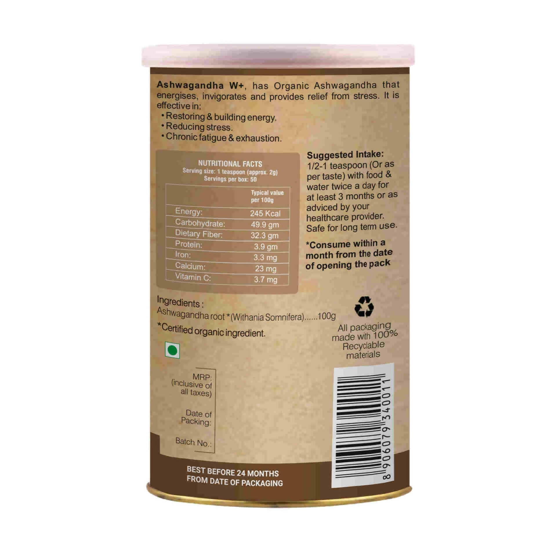 Organic Wellness Ashwagandha Powder 