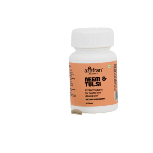 Azafran Actives Organic Neem & Tulsi Extract Tablets  Grab2Buy Azafran Grab2Buy