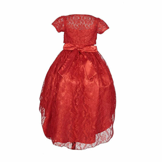 Asmaani Baby Girl's Red Colour Satin A-Line Maxi Full Length Dress (AS-DRESS_22157) - Grab2buy