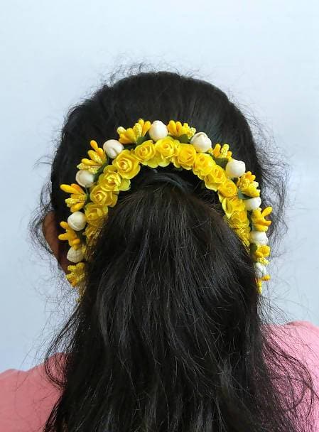 Yellow Flower Gajra  Grab2Buy Mokshi Collections Grab2Buy