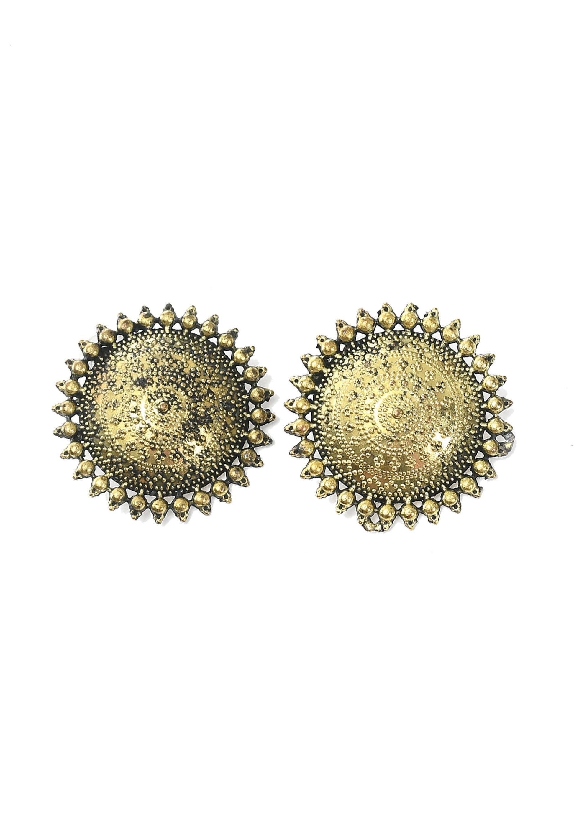 Mominos Fashion Johar Kamal Oxidised Gold-Plated Brass Finish Ghungroo Design Choker Set - Grab2buy
