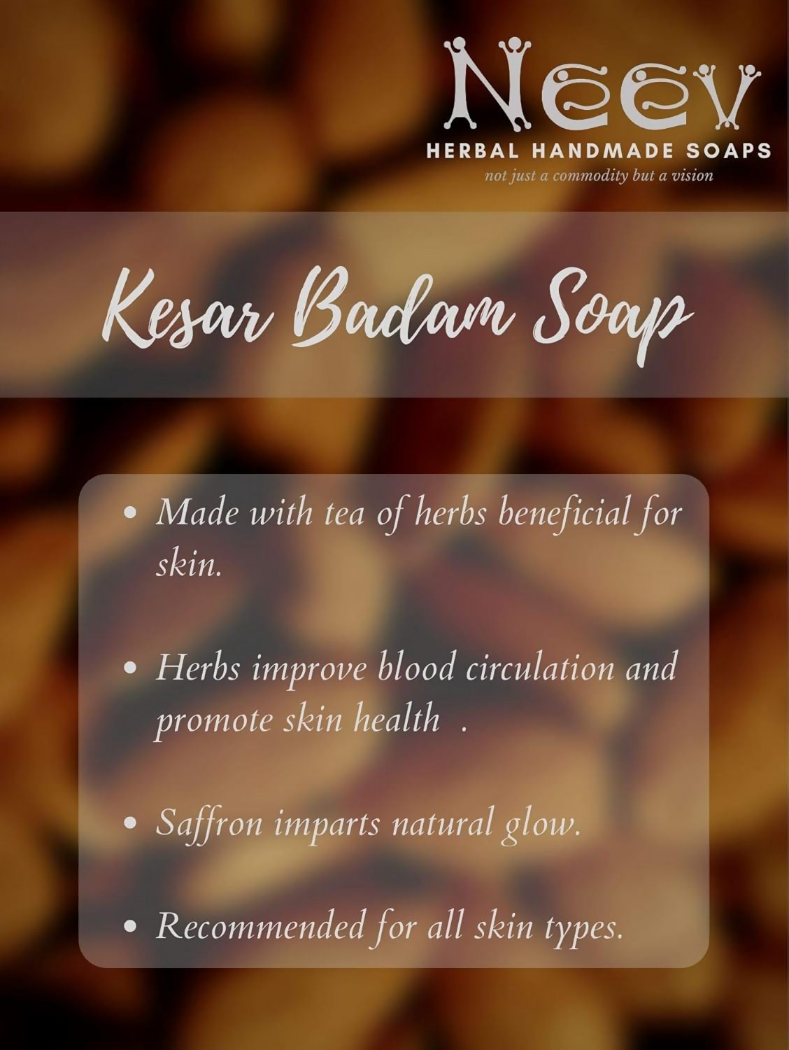 Neev Herbal Handmade Soap Kesar Badam Soap For A Royal Glow