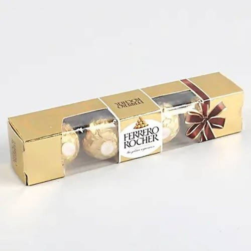 Pretty Designer Rakhi Set With 4 Pcs Ferrero Rocher