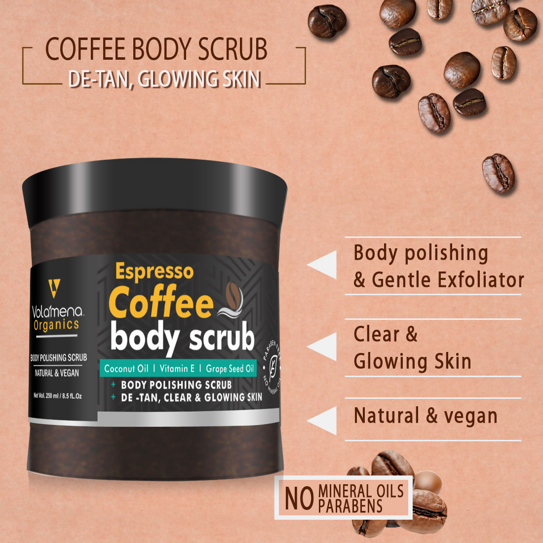 Volamena Arabica Espresso Coffee Body Polishing Scrub  Grab2Buy Volamena Grab2Buy