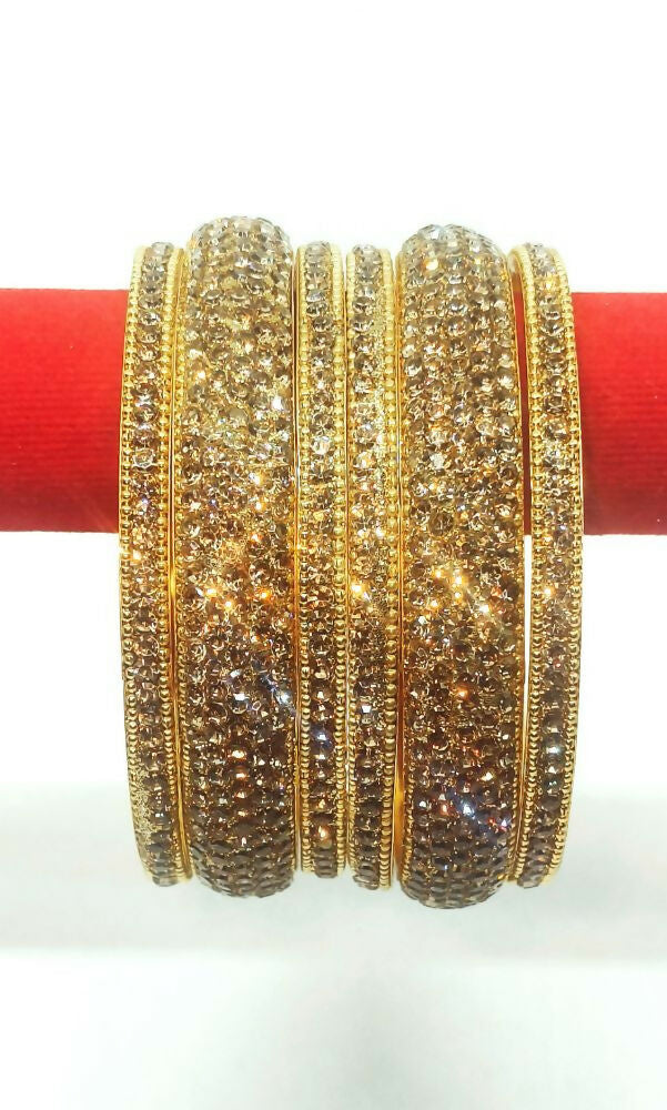 Joban Fashion Golden Crystal Diamond Bangles Set 