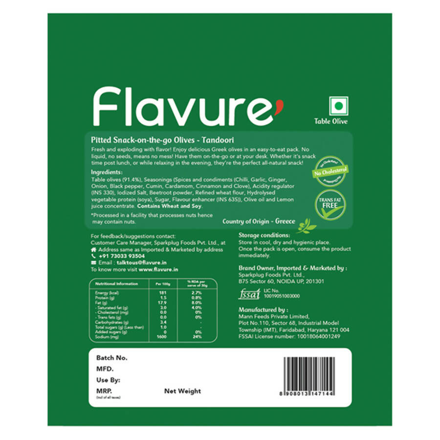 Flavure Snack-On-The-Go Olives Tandoori 